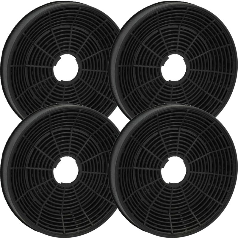 vhbw 4x Activated Carbon Filter compatible with Jan Kolbe Ergo63CN 101101803 Extractor Hood - 16 cm