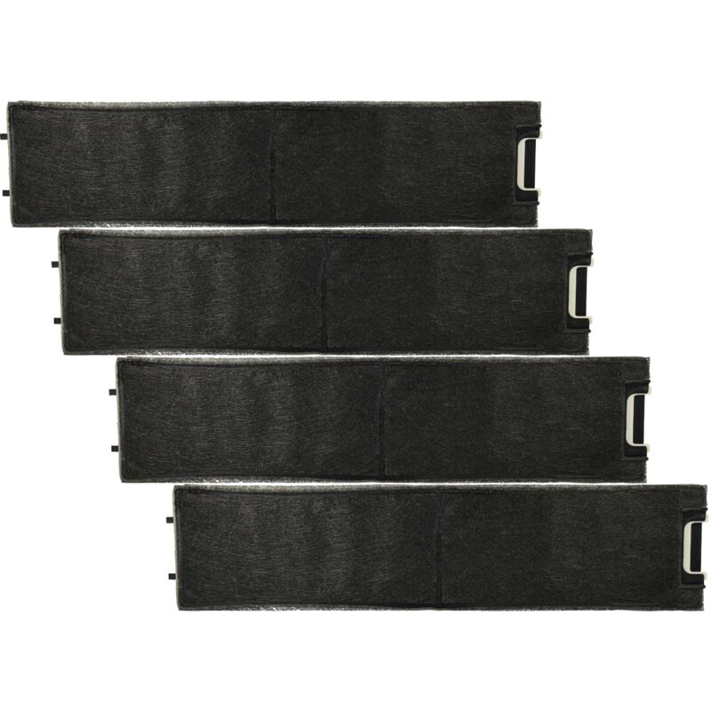 4x Activated Carbon Filter compatible with Miele da 3160, da 3166, da 3196, da 3350-55, da 3180, da 3190 Extractor Hood - 49 x 11.3 x 2.8 cm - Vhbw