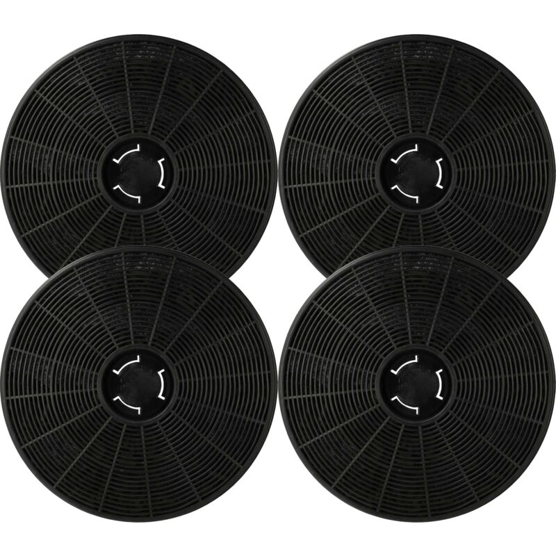 4x Activated Carbon Filter compatible with Respekta CH66060BSGA, CH58060SA+, CH58060WA+, CH58090SA+, CH58090WA+ Extractor Hood - 16 cm - Vhbw