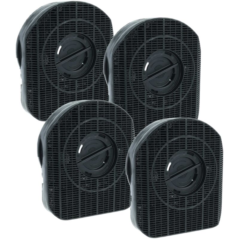 4x Activated Carbon Filter compatible with Electrolux CE600BLUE, CE600IX, CE900IX, CE900WH, CE900BLUE, CE600WH, CE600YELLOW Extractor Hood - Vhbw