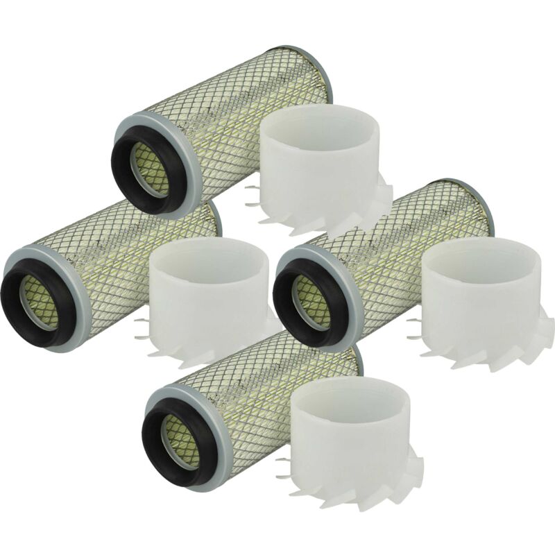 4x Air Filter compatible with hanix sb 15 mitsubishi, n 250 mitsubishi, n 150-2 mitsubishi k 3 b Digger - External Motor Filter - Vhbw