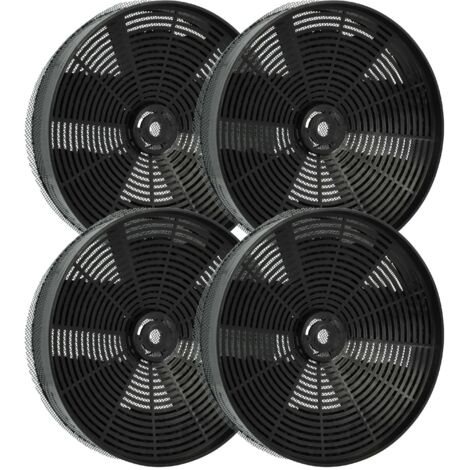 vhbw 4x Aktivkohlefilter kompatibel mit Alno AEF3310S 94242035400, AEF3310W 94242035300 Dunstabzugshaube - 17,3 cm, Mit Netzbespannung