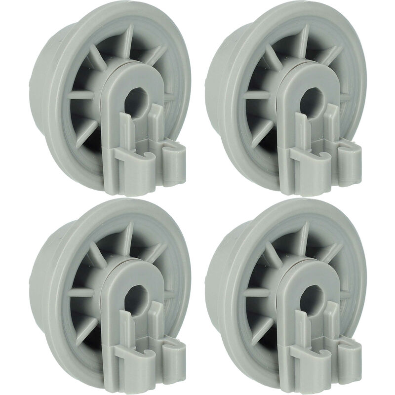 4x Basket Roller for Dishwasher Lower Basket Tray compatible with Airlux Dishwasher - Diameter 35 mm - Vhbw