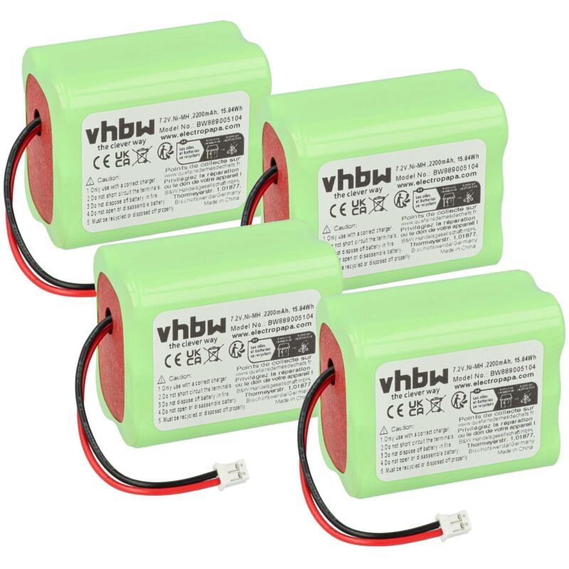 Vhbw - 4x Batterie compatible avec Ape Labs LightCan se, LightCan, LightCan V2 projecteur led sans fil, lampe à batterie (2200mAh, 7,2V, NiMH) Vhbw - 4x Batterie compatible avec Ape Labs LightCan se, LightCan, LightCan V2 projecteur led sans fil, lampe à batterie (2200mAh, 7,2V, NiMH)