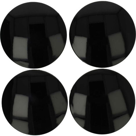 vhbw 4x Cache-moyeu universel, centre de roue pour diverses voitures, 64 mm, noir, plastique