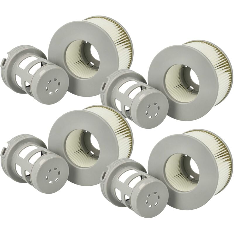 4x Cartouches filtrantes compatible avec MSpa Aurora piscine pompe de filtration, filtre à eau gris / blanc - Vhbw