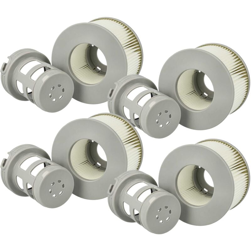 4x Cartouches filtrantes compatible avec MSpa Baikal piscine pompe de filtration, filtre à eau gris / blanc - Vhbw