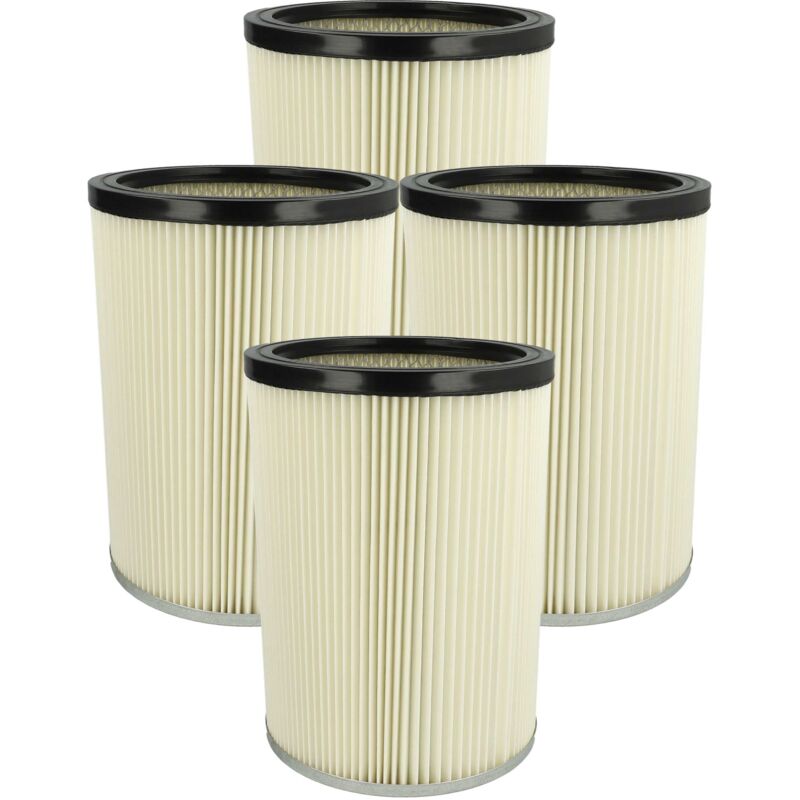 vhbw 4x Cartridge Filter compatible with Kärcher NT 80/1 B1 M, NT 551 HO, NT 773 I, NT 551 BS, NT 501, NT 551 Vacuum Cleaner - White Washable