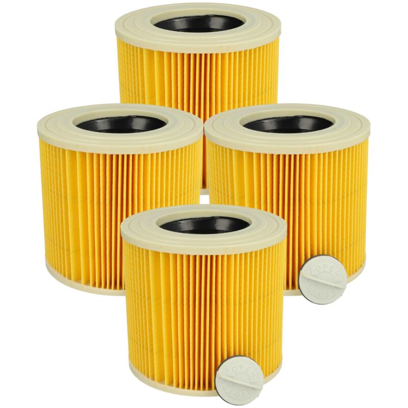vhbw 4x Cartridge Filter Replacement for Rowenta RS-RU7501 for Vacuum Cleaner - Yellow Washable