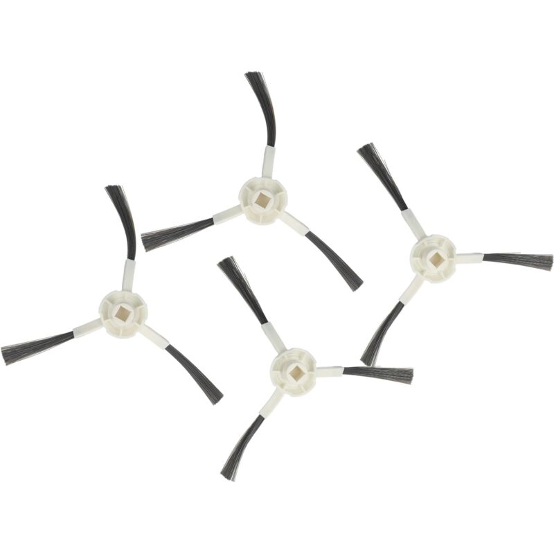 Vhbw - 4x cepillo lateral compatible con Dreame L10, S10, X20, X10, W10S pro, S20 robot aspirador - Set cepillos, gris / blanco