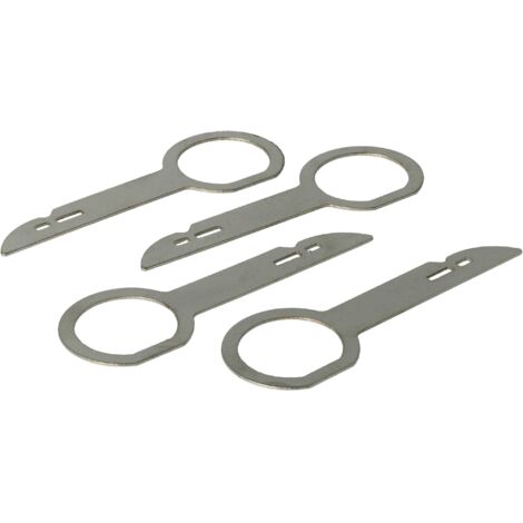 vhbw 4x Clés d'extraction pour autoradio compatible avec Audi A3 8L, 8P voiture - Outils pour déblocage d'autoradio, longueur 7 cm