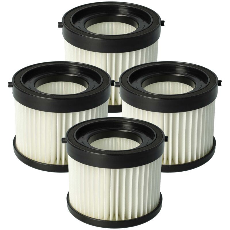 vhbw 4x Filter compatible with Milwaukee M18 CV-0, M18 CV Vacuum Cleaner - HEPA filter Black White
