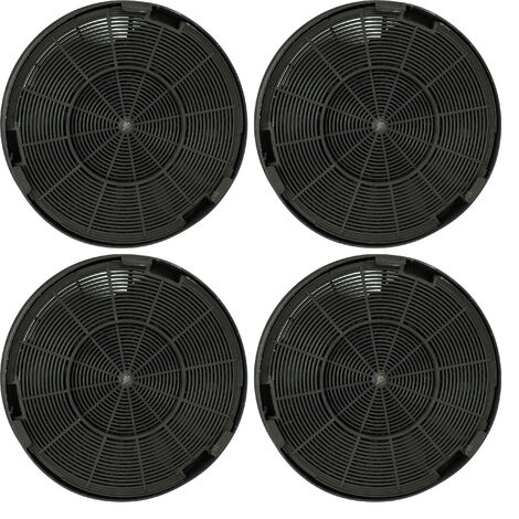 vhbw 4x Filtre à charbon actif compatible avec Franke 110.0476.843, 110.0476.844, 110.0476.845, 110.0476.846, 110.0476.847 hotte aspirante - 19,6 cm