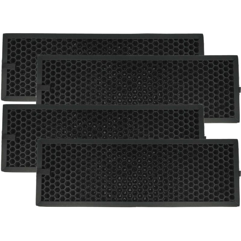 4x Filtre à charbon actif remplacement pour Braun BRFV1E pour purificateur d'air - Filtre à air noir - Vhbw