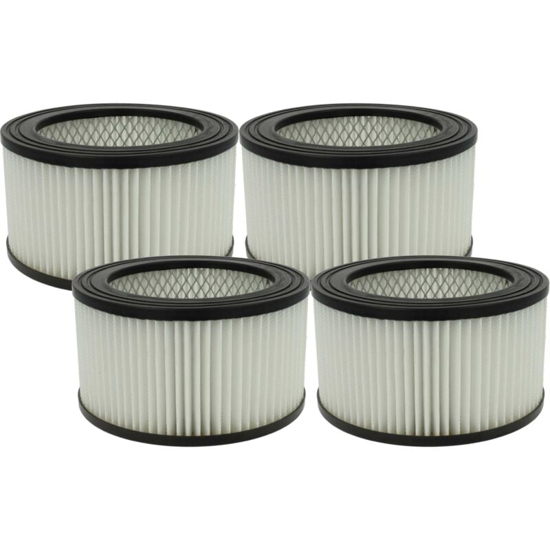 4x filtre compatible avec t.i.p. ntas 1200 aspirateur de cendres - filtre hepa noir / blanc - Vhbw