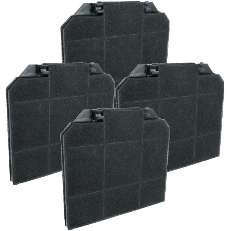 Vhbw - 4x Filtres à charbon actif compatible avec a Martin/John Lewis/Tricity-Bendix AFC9030N, AFC9030ALU hotte aspirante - 26,5 x 23,7 x 1,6 cm