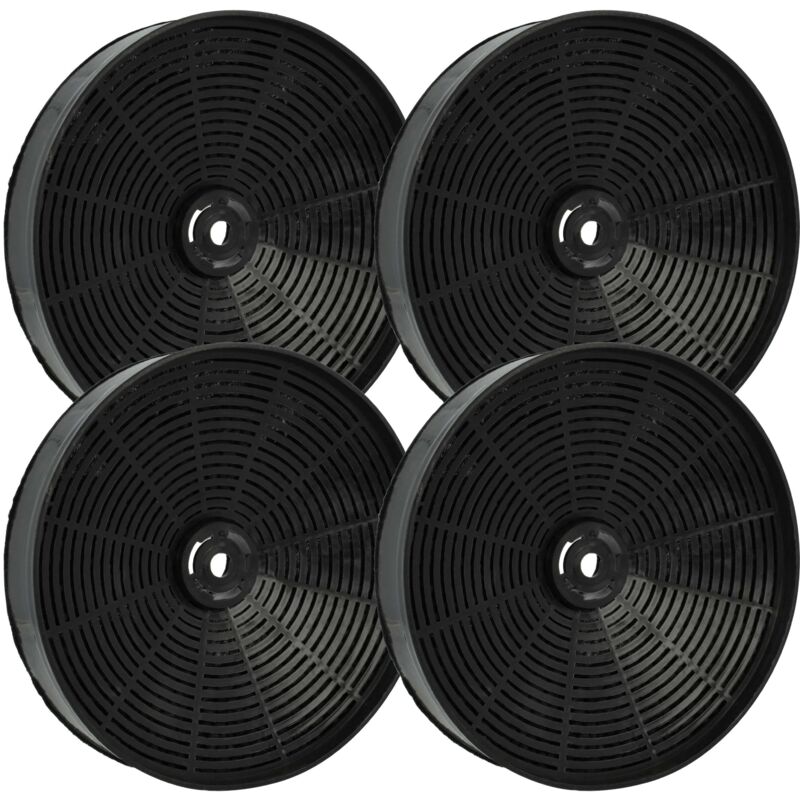 Vhbw - 4x Filtres à charbon actif compatible avec Alno AEF3260N 94242035500, ADI2530 94264001500, ADI2530W 94264001600 hotte aspirante - 17,3 cm
