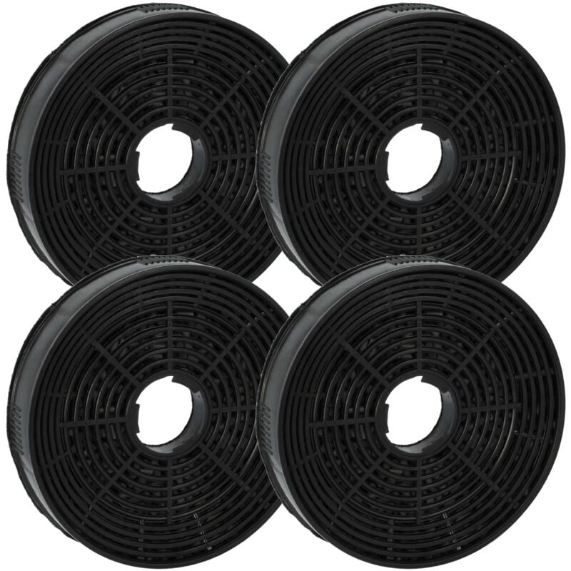 Vhbw - 4x Filtres à charbon actif compatible avec Amica FH17231-1E, OTS515I, OTS615W, OTS515W, OTS615I hotte aspirante - 14 cm