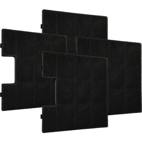 vhbw 4x Filtres à charbon actif compatible avec Amica KH 67391 S, KH 17829 E, KH 17425 S, KH 17424 W, KH 17415 W, KH 17413 S hotte aspirante