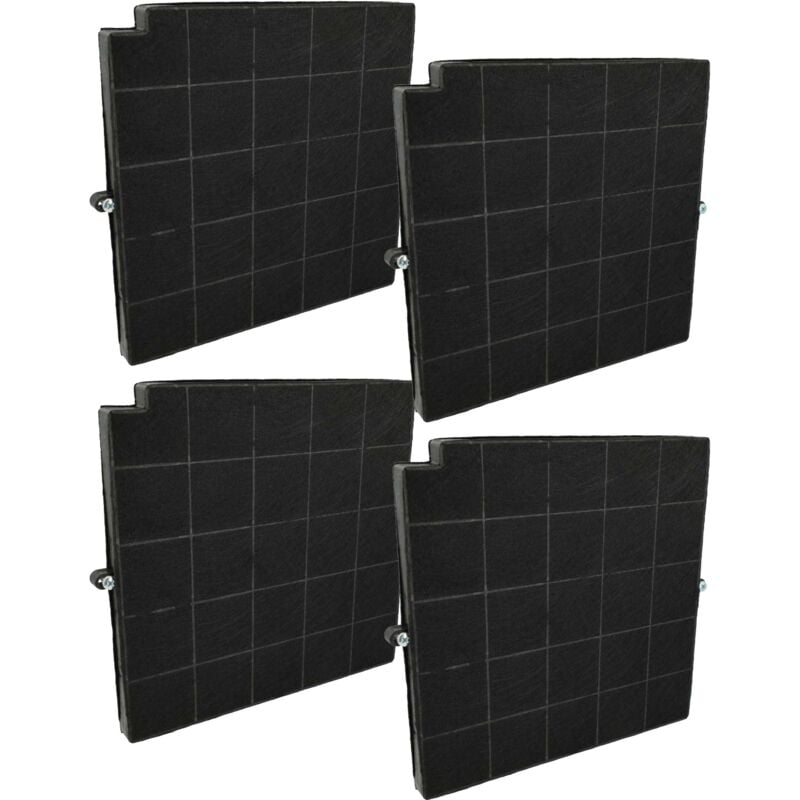 Vhbw - 4x Filtres à charbon actif compatible avec Arthur Martin AIRINSIDE120 120 RLNV4, AIRINBOXR1, AIRINBOXR12 hotte aspirante - 26,5 x 25,8 x 1,8 cm