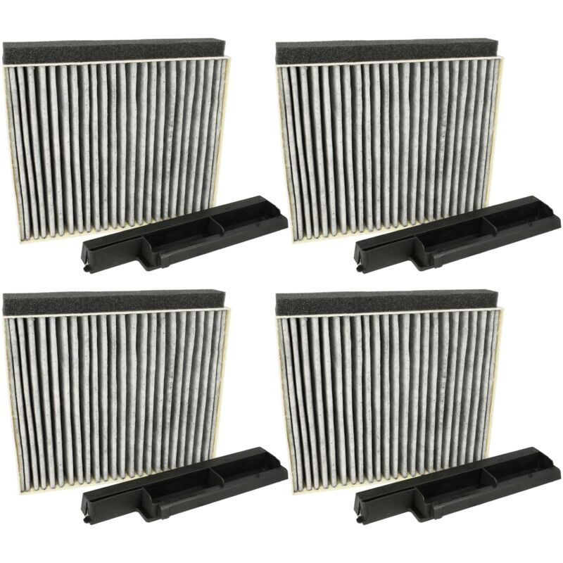 Vhbw - 4x Filtres à charbon actif compatible avec Bosch DWB67FM50/01, DWB94BC50/01, DWB67IM50, DWB94BC50 hotte aspirante + cadre de support