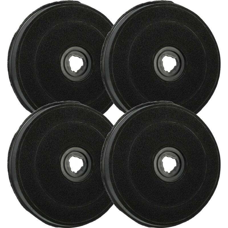Vhbw - 4x Filtres à charbon actif compatible avec De Dietrich HB4625E11 - eco E233, HB3635E2 - eco E233, HB1955E1 - eco E233 hotte aspirante - 23 cm