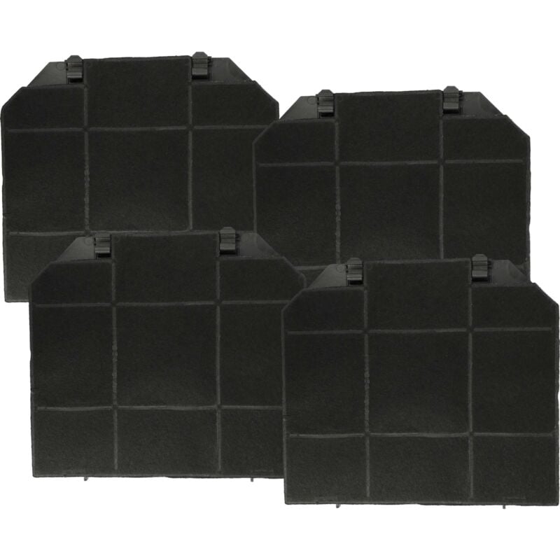 Vhbw - 4x Filtres à charbon actif compatible avec Alno 94961071700 AEF3660AL, 94961071600 AEF3660X hotte aspirante - 26,5 x 23,5 x 1,5 cm