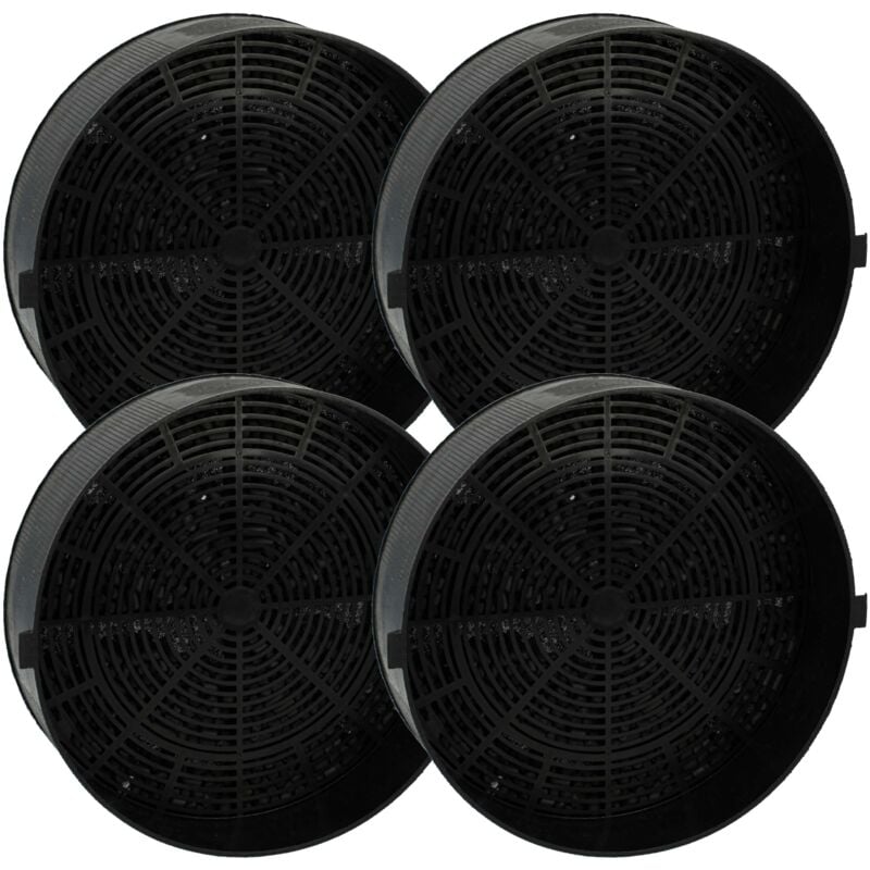 Vhbw - 4x Filtres à charbon actif compatible avec Electrolux AEF3810X 942640947 hotte aspirante - 16 cm