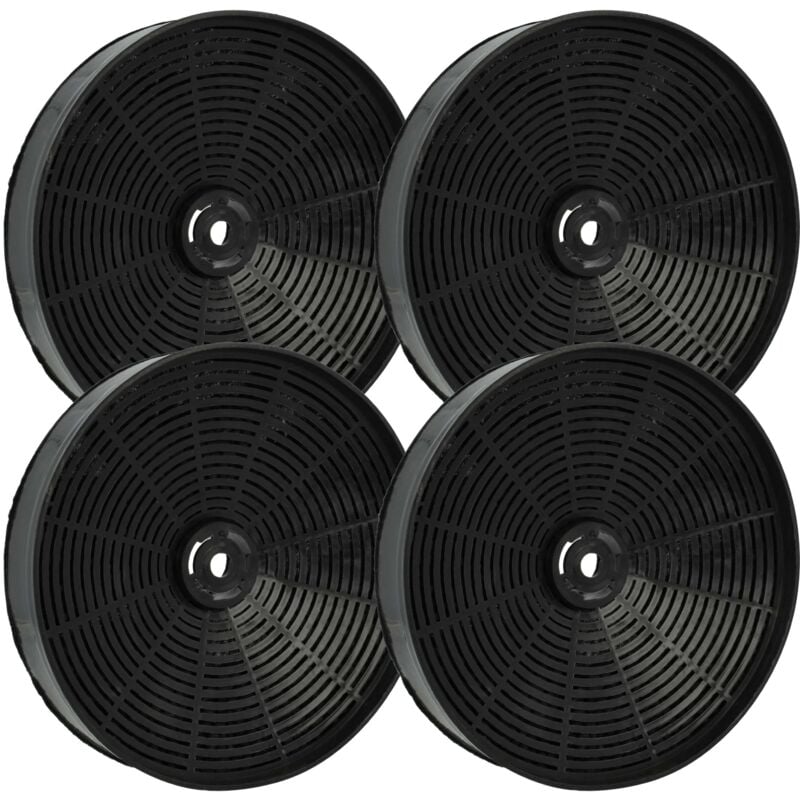 Vhbw - 4x Filtres à charbon actif compatible avec Electrolux EFG692W 95510141700, EFC690X 95510144100, EFG692B 90000007600 hotte aspirante - 17,3 cm