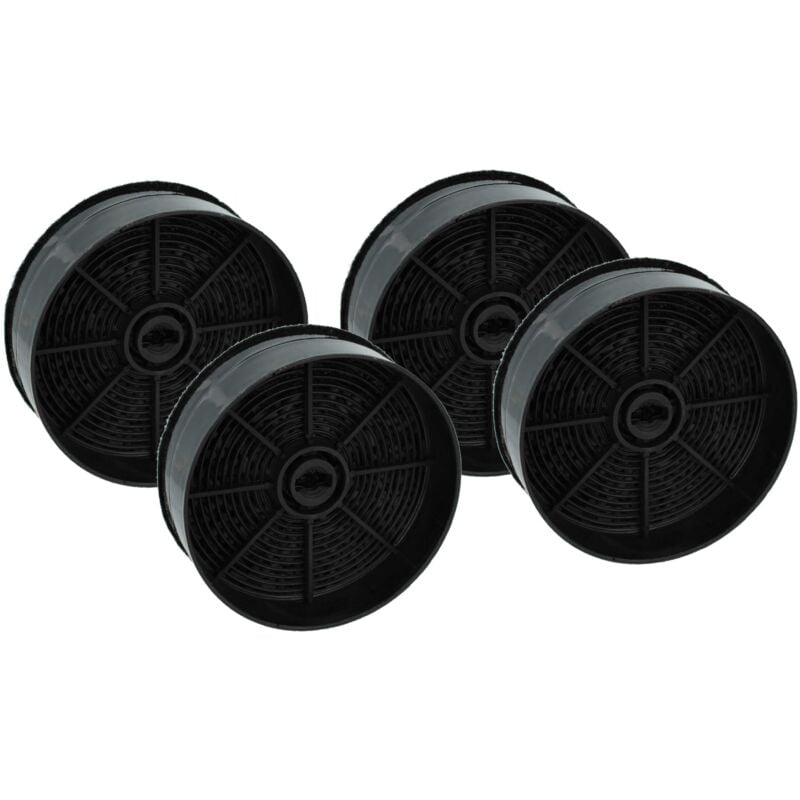 Vhbw - 4x Filtres à charbon actif compatible avec Faure FHG5222X, FHP60350SA hotte aspirante - 12,4 cm