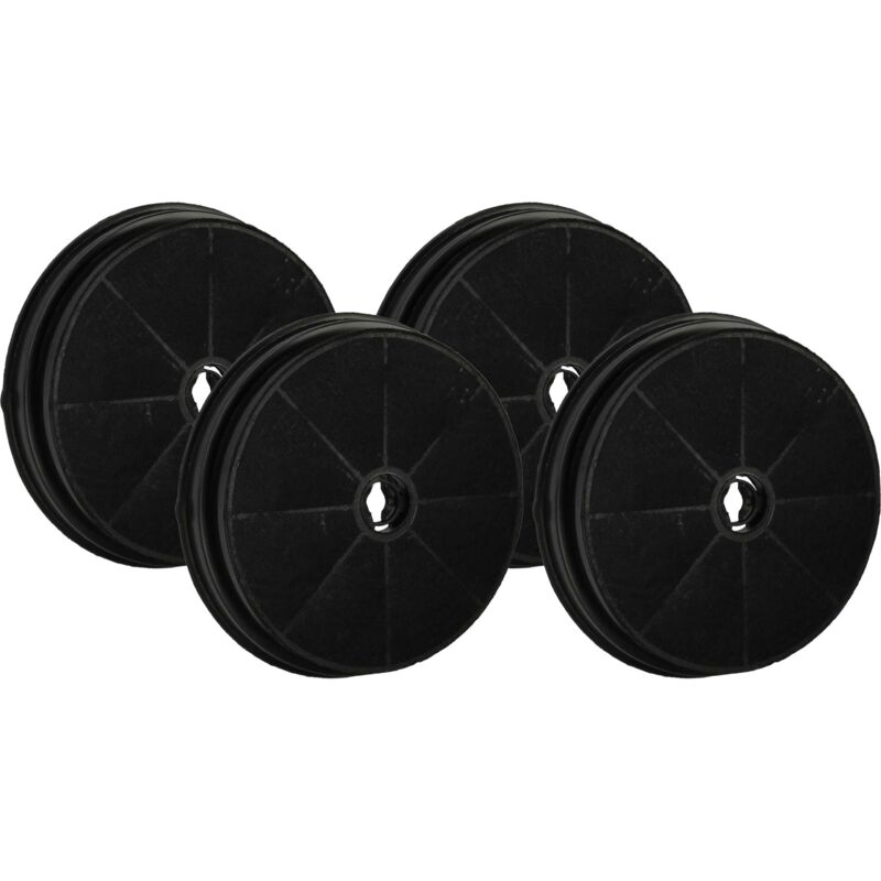Vhbw - 4x Filtres à charbon actif compatible avec Hotpoint AH62TX-HA, SL50TWH-HA, HR90.TIX-HA, HR60.TIX-HA, HHE90FIX-HA hotte aspirante - 19 cm
