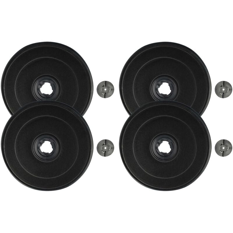 Vhbw - 4x Filtres à charbon actif compatible avec John Lewis JLBIHD608, 94249016700, 94249016701 hotte aspirante - 2,3 cm