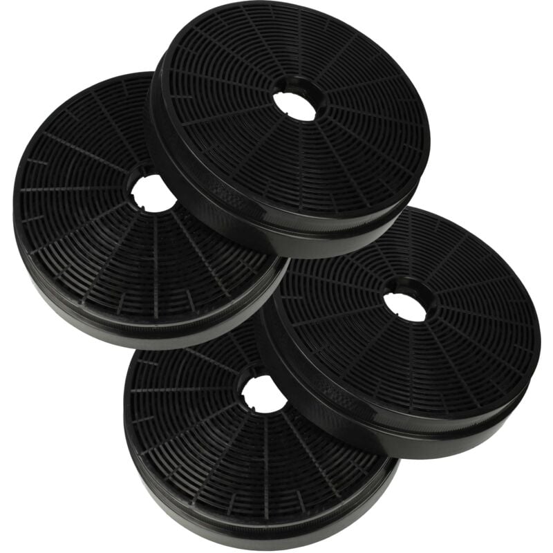 Vhbw - 4x Filtres à charbon actif compatible avec Klarstein 10034102, 10034104, 10034107, 10034112, 10034151, 10034152 hotte aspirante - 17,5 cm