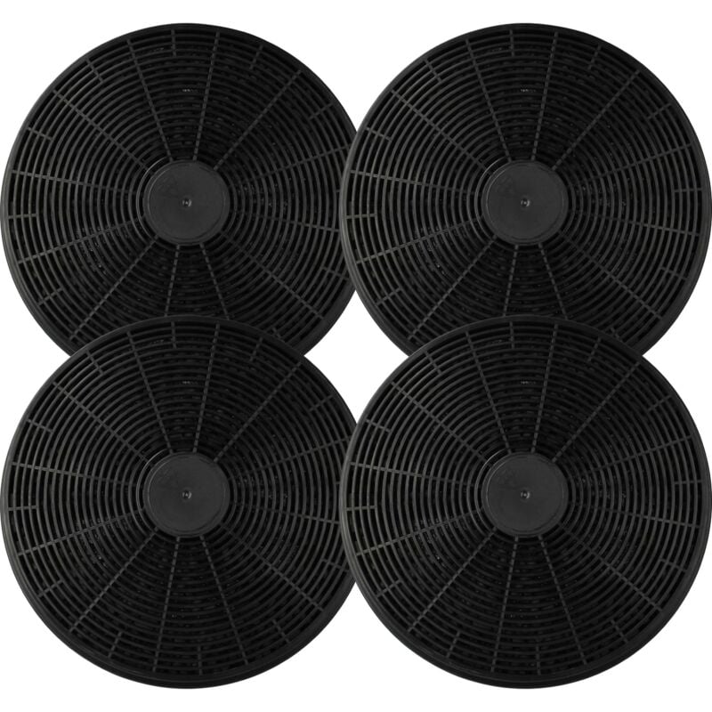 4x Filtres à charbon actif compatible avec Klarstein Aurora, Zarah, Zola, Zelda, Balzac, Aurica, Noir, Prima, Retro hotte aspirante - 17,5 cm - Vhbw