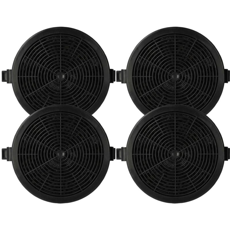 Vhbw - 4x Filtres à charbon actif compatible avec Klarstein Série Sofia hotte aspirante - 11,2 cm