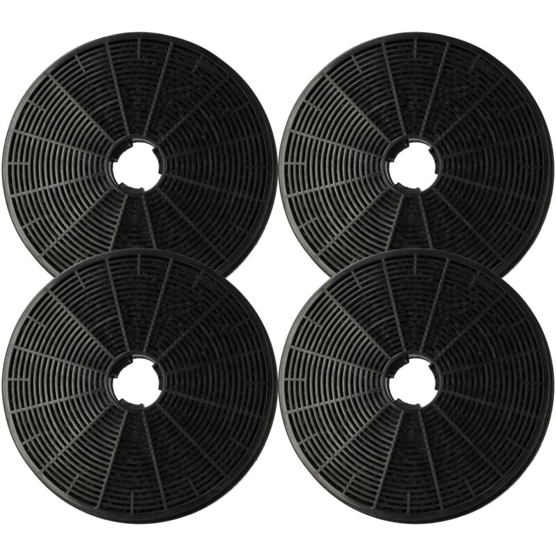 Vhbw - 4x Filtres à charbon actif compatible avec Klarstein Skyfall Smart 10035379, 10035378 hotte aspirante - 17,5 cm