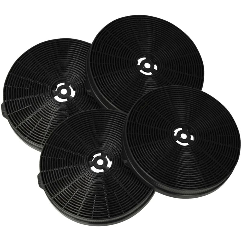 Vhbw - 4x Filtres à charbon actif compatible avec Kolbe SOLO809S, SURA604S, TRIO6014S, TRIO6014W, SOLO909S hotte aspirante - 17,5 cm