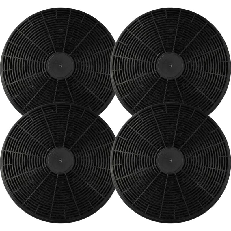 Vhbw - 4x Filtres à charbon actif compatible avec Respekta CH44060-60GA, CH44068-90IXA, CH44078-60IXA, CH44090-90GA, CH44099 hotte aspirante - 17,5 cm