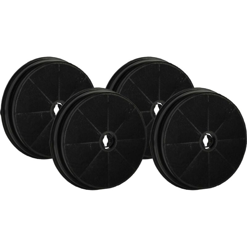 Vhbw - 4x Filtres à charbon actif compatible avec Rosieres KD100XE, KD100NE, KCM900POE, KCL900POE, KCI19POE, KD150XE, KD120XE hotte aspirante - 19 cm
