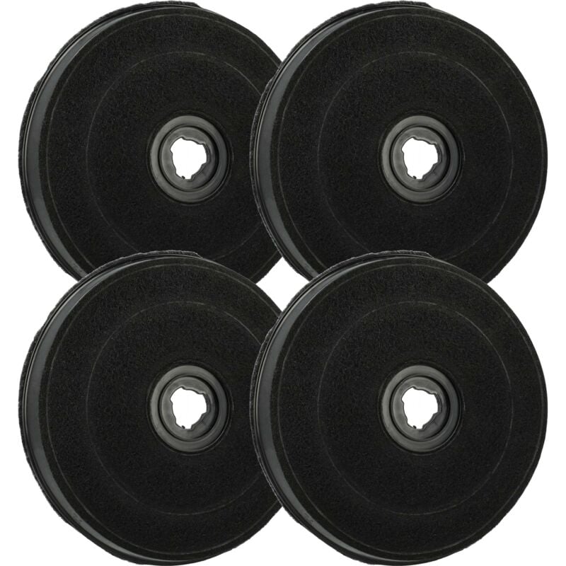 vhbw 4x Filtres à charbon actif compatible avec Seppelfricke DUD500/60-1 - 0160190, DUEL400-4, KF 3 hotte aspirante - 23 cm