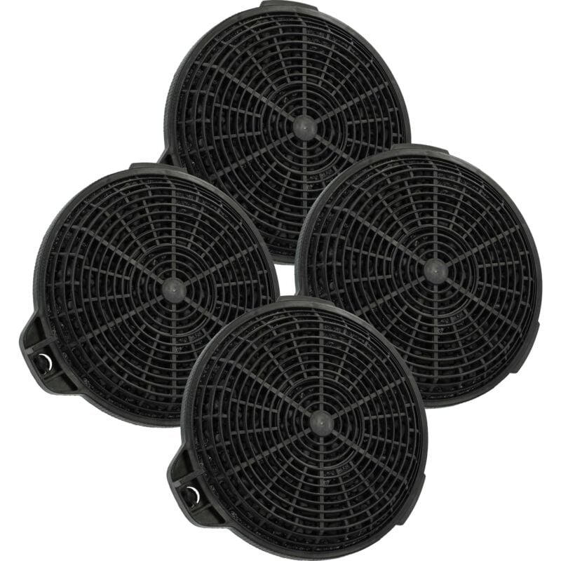 Vhbw - 4x Filtres à charbon actif compatible avec Sia CLMIRAG90-C, CLCH60SS-C, CLCH70SS, CLGH90-C, CLCH90SS-C, CLGH60-C hotte aspirante - 13,25 cm
