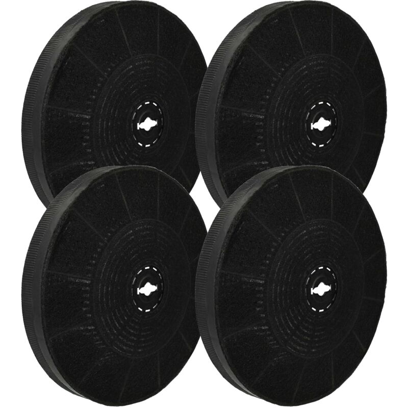Vhbw - 4x Filtres à charbon actif compatible avec Tecnowind 1KM2BS A9885165 hotte aspirante - 19 cm
