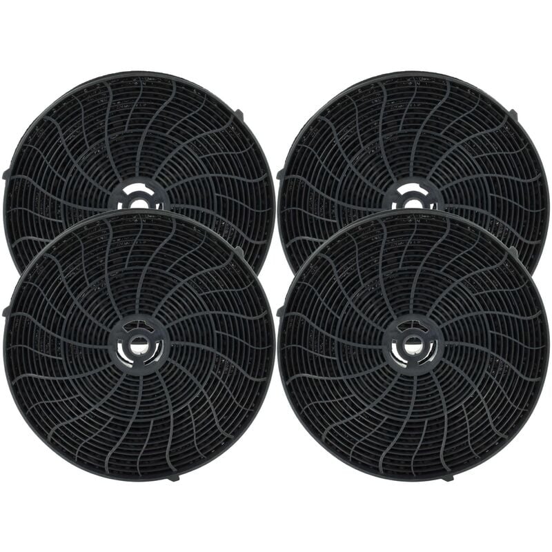 Vhbw - 4x Filtres à charbon actif compatible avec Whirlpool akr 808 bk, akr 809 uk mr, akr 809 mr, akr 808 uk bk, akr 808 mr hotte aspirante