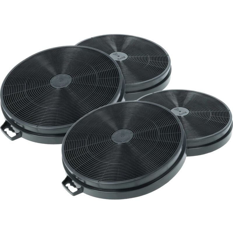 Vhbw - 4x Filtres à charbon actif compatible avec Neff D66B20N0, D66 B20 S0GB, D66 B20 N0, D66 B20 N0GB, D66B20S0, D66B20W0 hotte aspirante - 20,2 cm