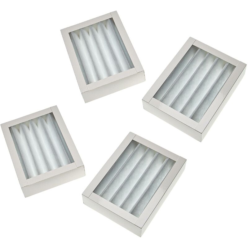 4x Filtres remplacement pour Zehnder 527004700, 990202070 pour appareil de ventilation - Set de filtres à air G4, 20 x 15 x 9 cm, blanc - Vhbw
