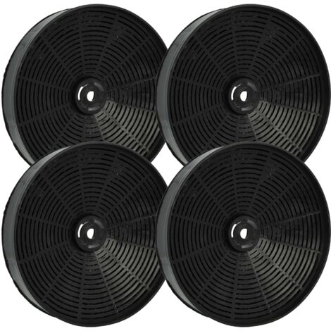 vhbw 4x filtro a carboni attivi compatibile con Electrolux EFG692W 95510141700, EFC690X 95510144100, EFG692B 90000007600 cappe aspiranti - 17,3 cm