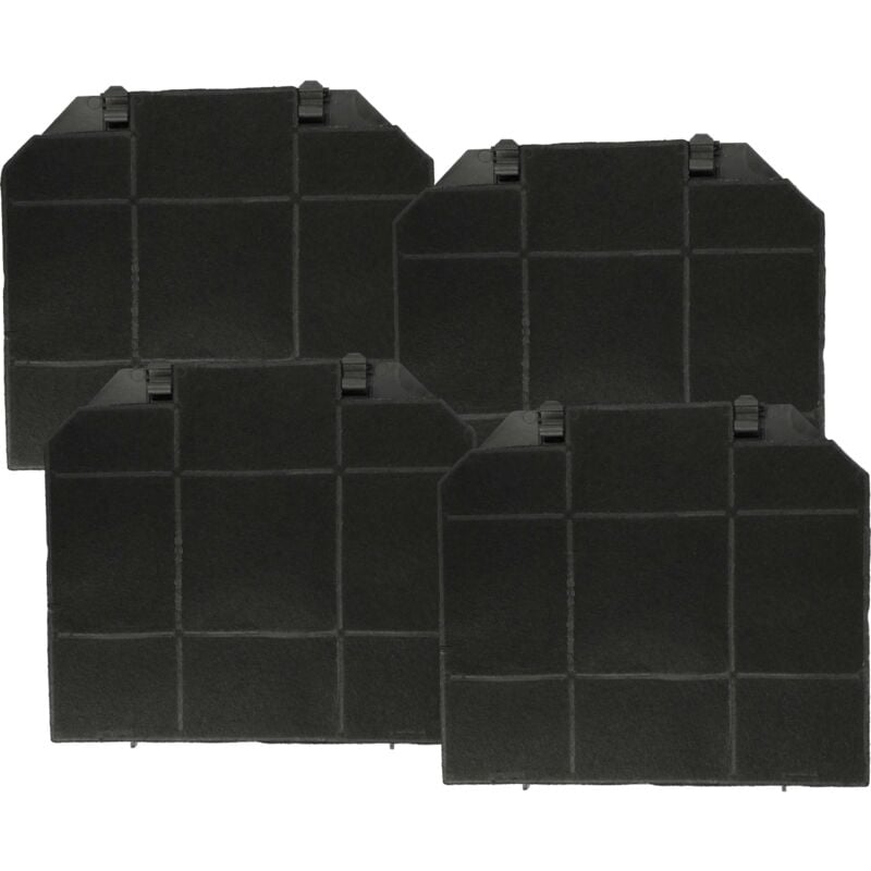 Image of 4x filtro a carboni attivi compatibile con Electrolux Stilo Isola, Tratto Isola sp, Under cappe aspiranti - 26,5 x 23,5 x 1,5 cm - Vhbw