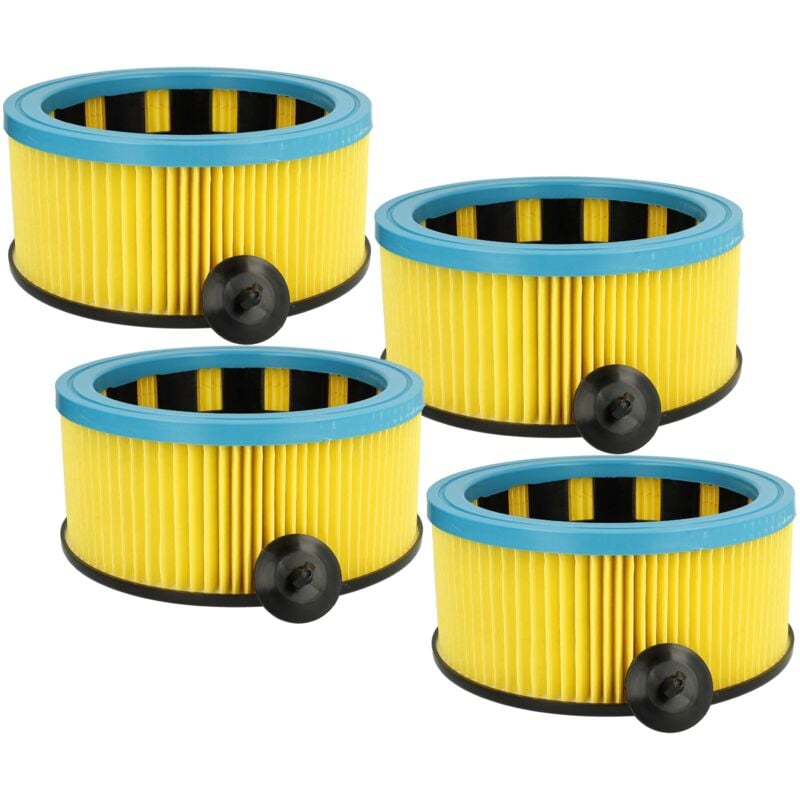 Image of Vhbw - 4x filtro a pieghe piatte compatibile con Starmix as series, as A-1232 eh+, as A-1220 eh+, as 1232 pg+ aspirapolvere - blu / giallo / nero