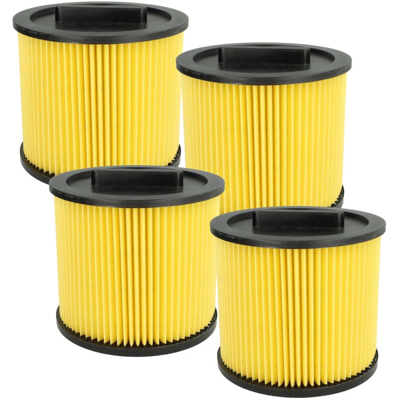 Image of vhbw 4x filtro a pieghe piatte compatibile con Thomas Vario 1235, 1220, 1231, 1220 plus, 1231 E, 1218 plus, 1220 S aspirapolvere - giallo / nero