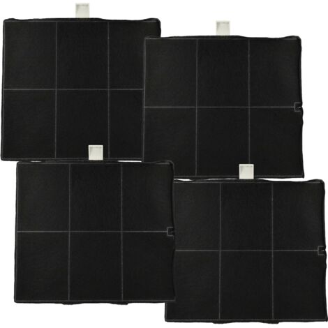 vhbw 4x filtro de carbón activado compatible con Balay 3BD873XP, 3BD891XP, 3BD892AP, 3BD892XP, 3BD893XP campanas cocina - 25,5 x 22,5 x 2,3 cm